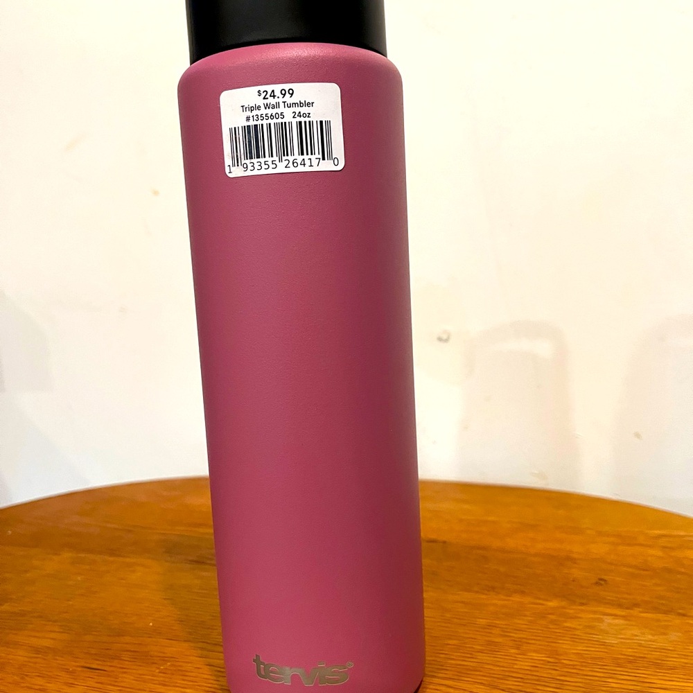 Tervis Rose Tumbler with Black Lid.  
24 oz